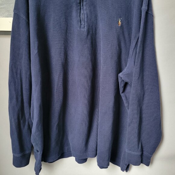 Polo Ralph Lauren Estate-Rib Quarter-Zip Pullover Navy Blue 3XB - Picture 6 of 14